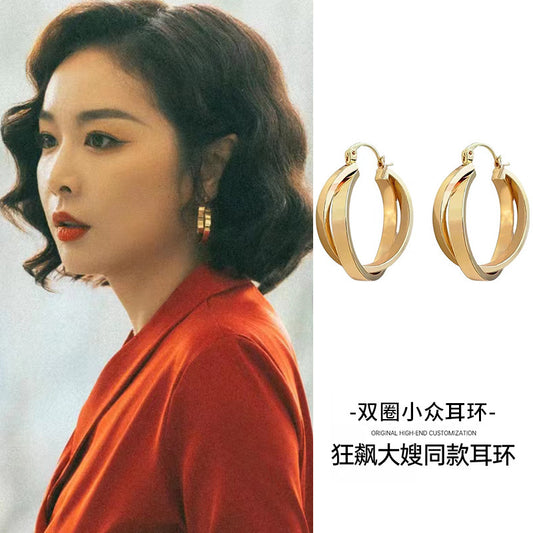 交叉簡約耳扣－商品主圖｜https://igowo.tw/