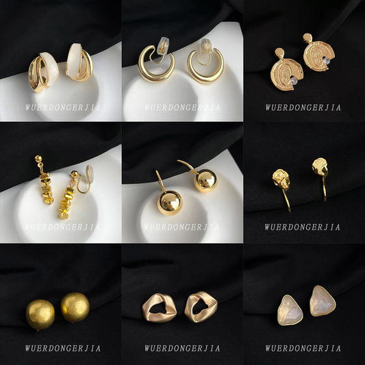 金色免耳洞電鍍耳夾－商品主圖｜https://igowo.tw/