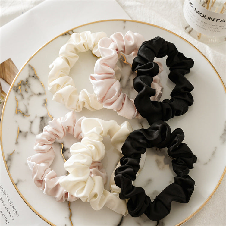 彈力繩布面簡約髮圈－乳白色款實拍｜https://igowo.tw/