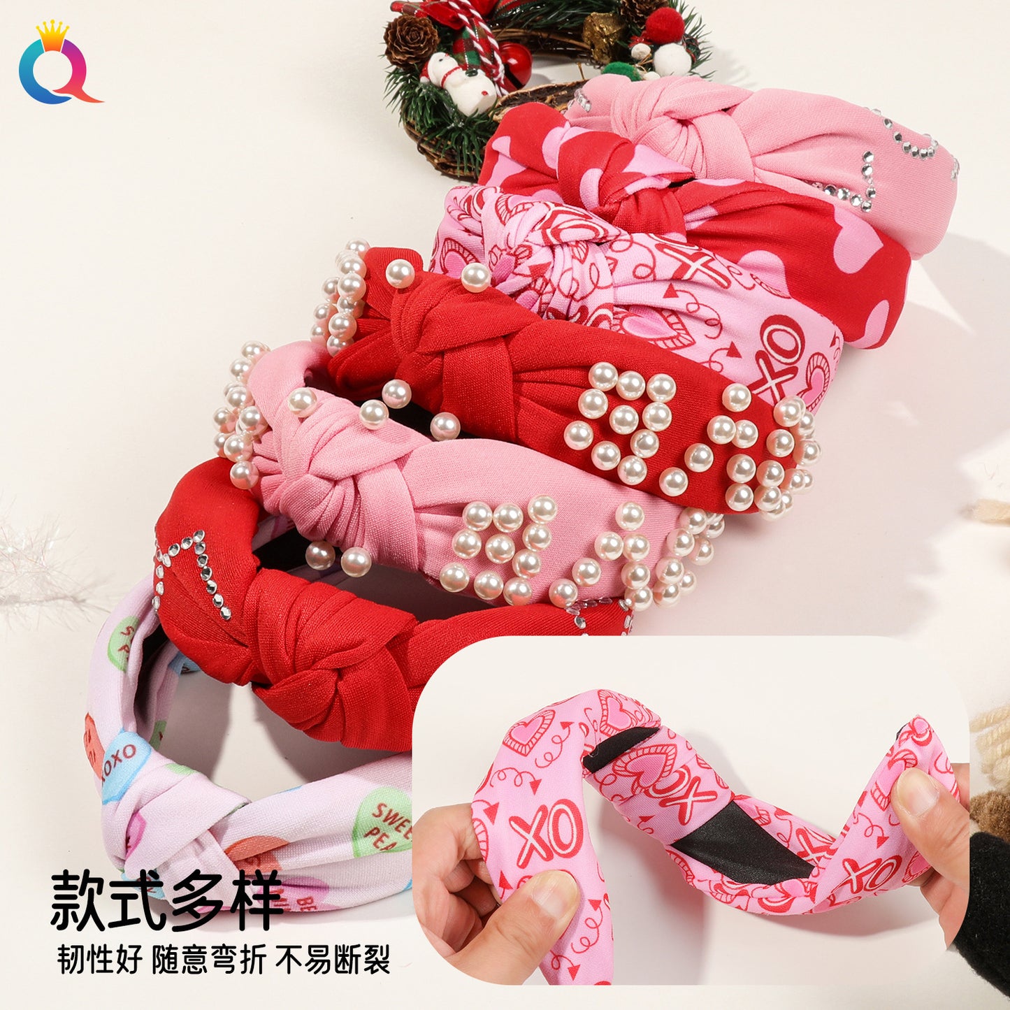 珍珠扭結髮箍－細節特寫1｜https://igowo.tw/