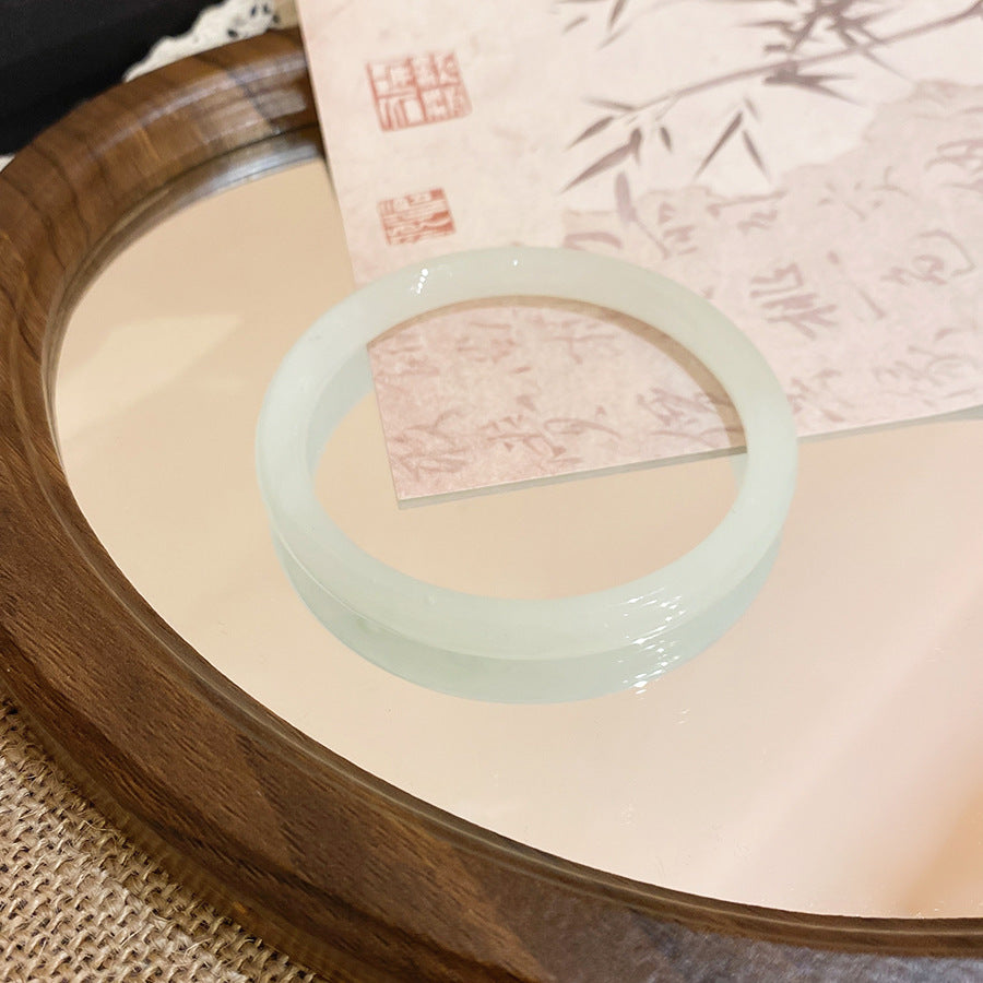 一步一響玉髓暈染圓條手鐲2026新款清冷感手環氣質輕奢高級感手飾