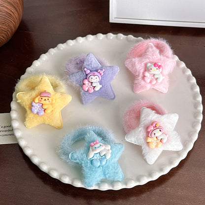 絨面卡通髮圈－商品主圖｜https://igowo.tw/
