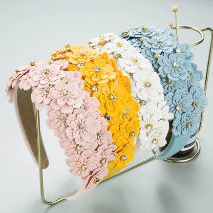 彩色玻璃花朵復古髮箍－商品主圖｜https://igowo.tw/
