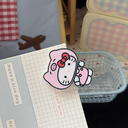 粉色貓咪髮夾