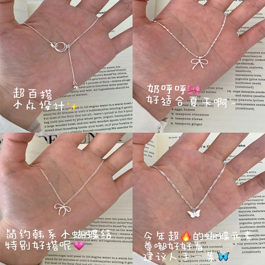 珍珠蝴蝶簡約項鍊－商品主圖｜https://igowo.tw/