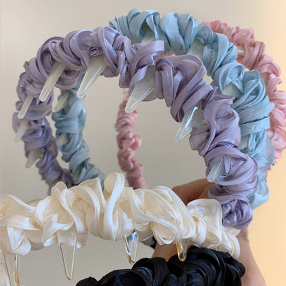 布面纏繞髮箍－藍色款細節｜https://igowo.tw/