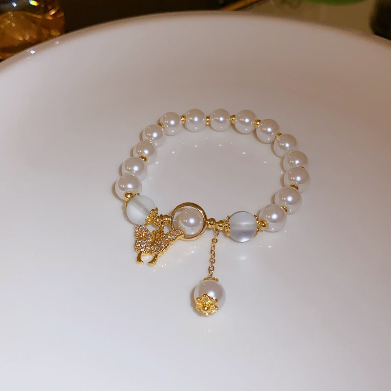 鑲鉆鋯石蝴蝶貓眼石手鏈個性氣質潮流時尚手串百搭文藝范手環批發