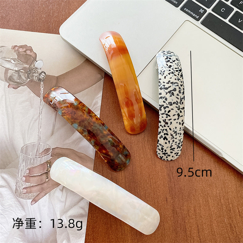 醋酸板材髮夾－暈染棕色款實拍｜https://igowo.tw/
