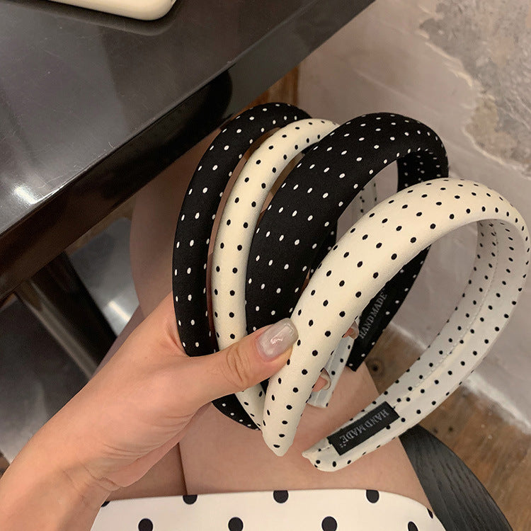 波點寬版髮箍－商品主圖｜https://igowo.tw/