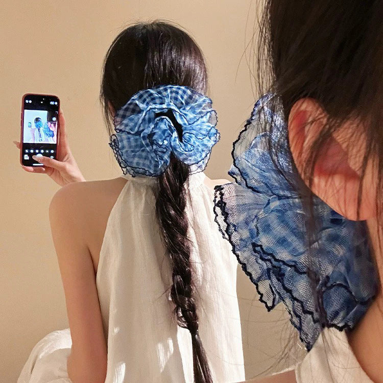 網紗蕾絲大腸圈髮圈－商品主圖｜https://igowo.tw/