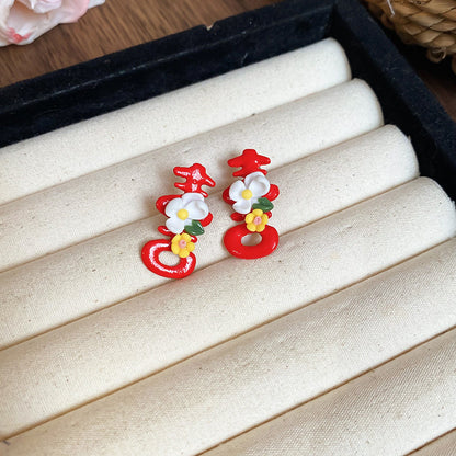 繽紛花朵項鍊耳環組