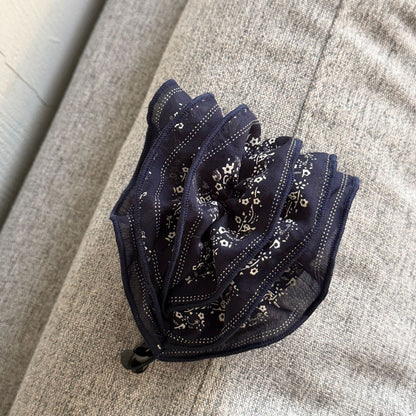 藍色碎花髮夾