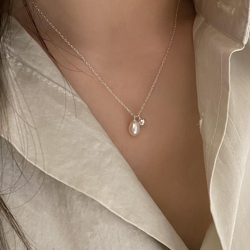 貝母花朵蛇骨復古項鍊－長條款細節｜https://igowo.tw/