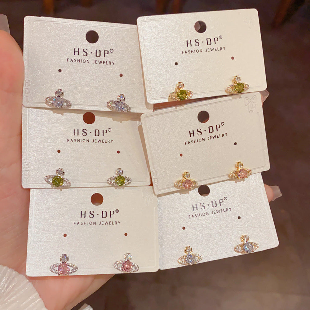 鋯石星球小巧簡約耳釘－商品主圖｜https://igowo.tw/