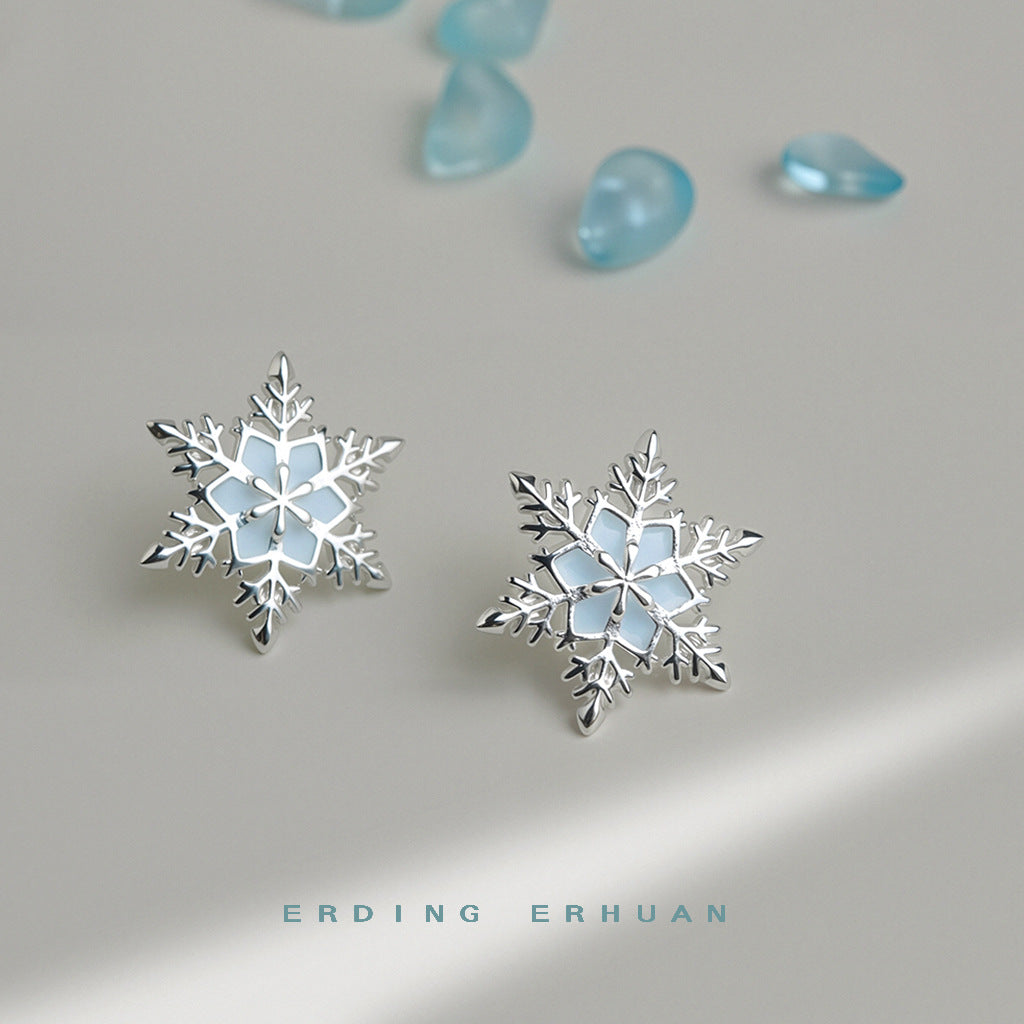 銀針雪花耳釘－商品主圖｜https://igowo.tw/