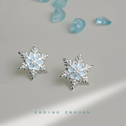 銀針雪花耳釘－商品主圖｜https://igowo.tw/