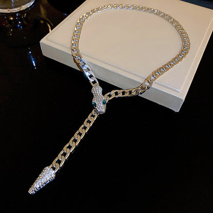蛇形鑲鑽精雕項鍊