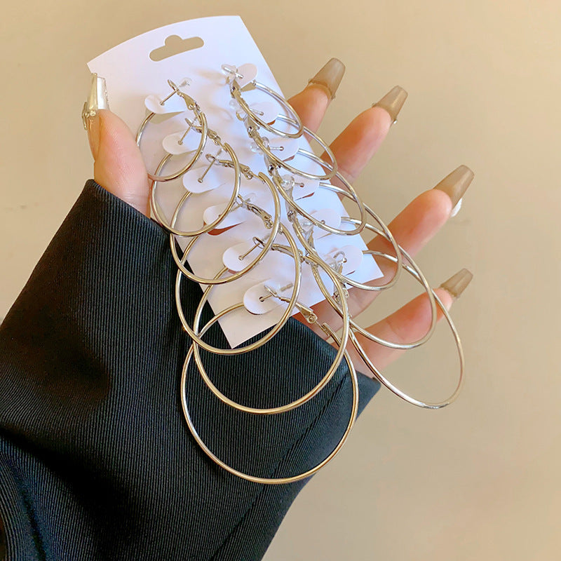 金色鋯石圓形電鍍耳釘