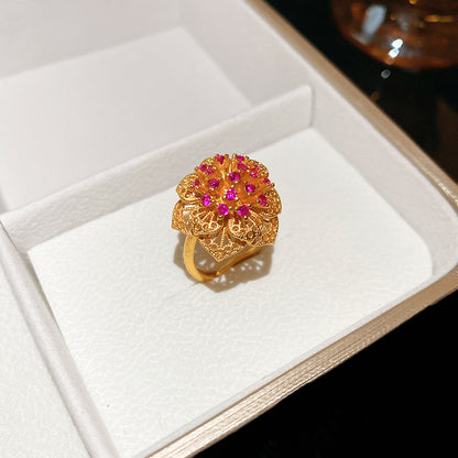 中古vintage彩寶手鏈戒指歐美跨境手飾套裝小眾奢華重工飾品批發