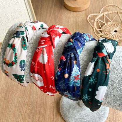 聖誕扭結髮箍－聖誕髮箍藍色款細節｜https://igowo.tw/