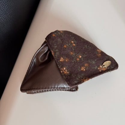 皮革布面碎花復古髮箍
