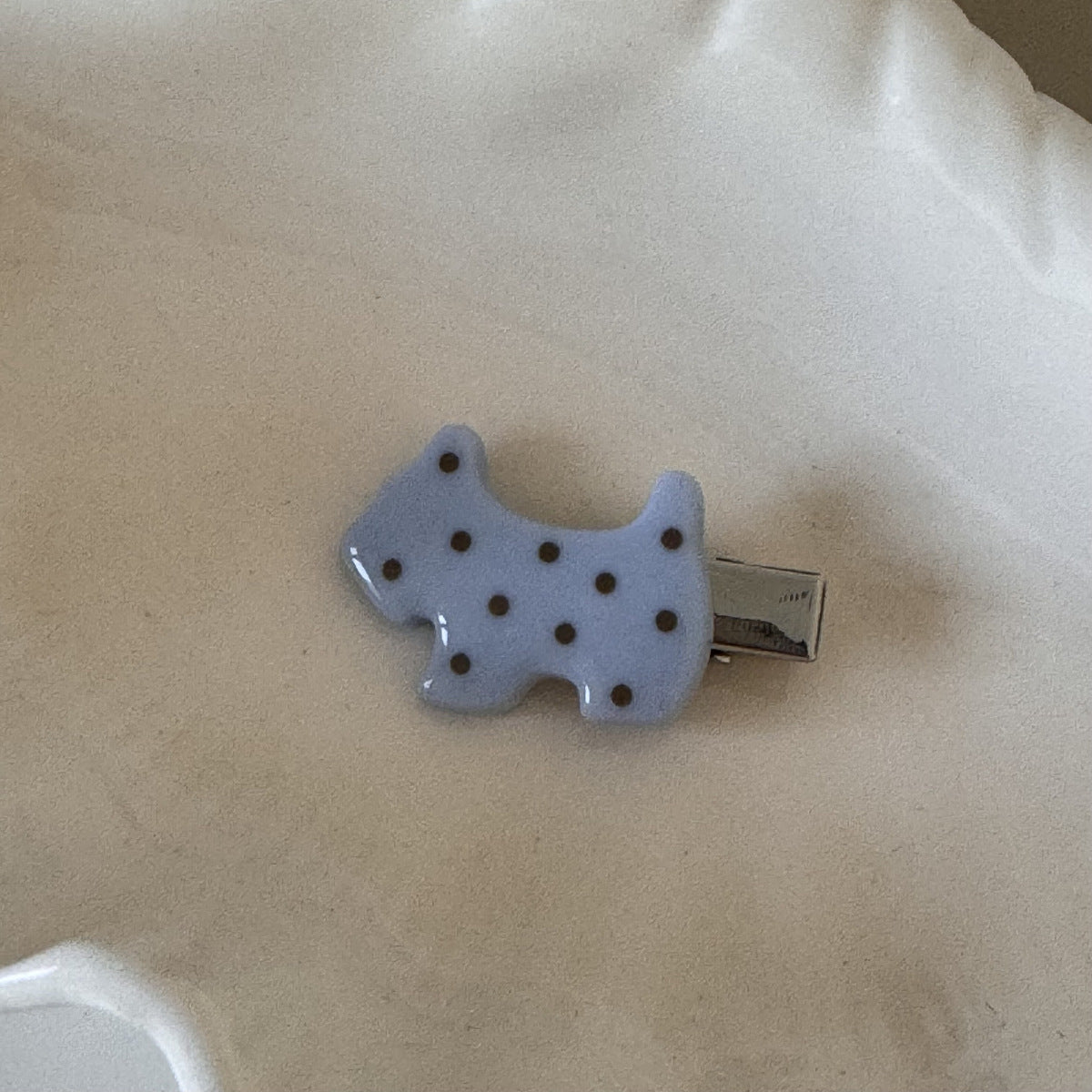 撞色小狗復古鯊魚夾