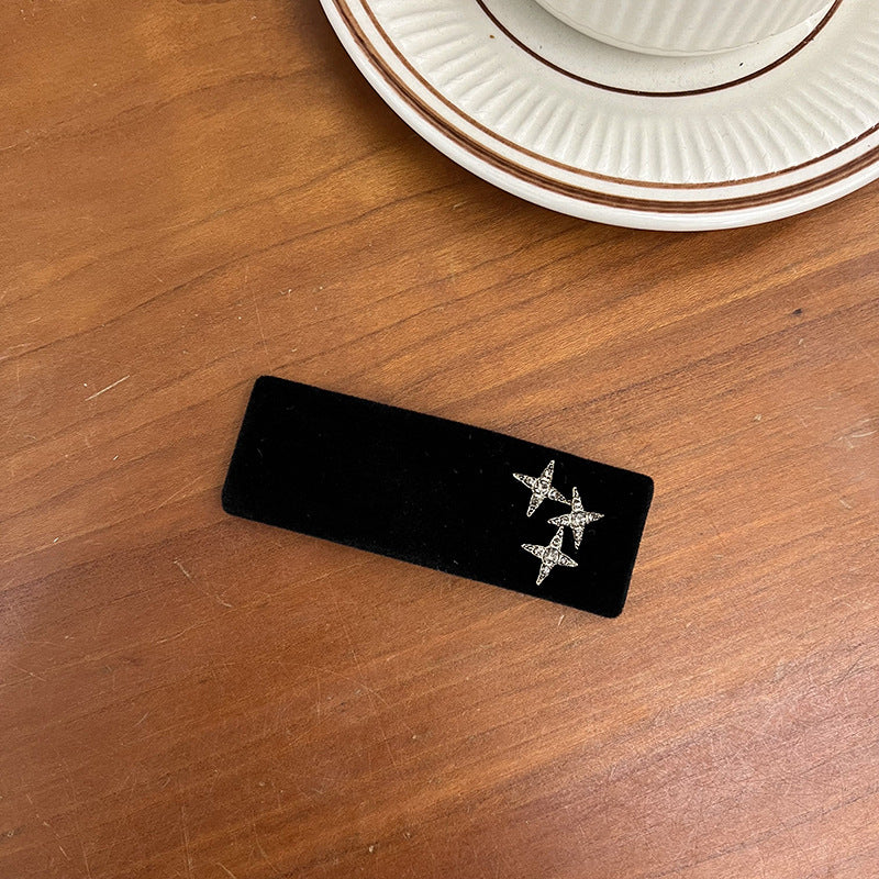 灰色絨面星星鑲鑽髮箍