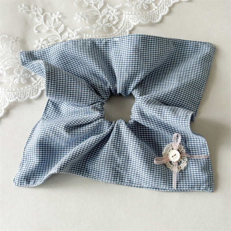 大腸圈三角形刺繡髮圈
