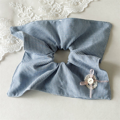 大腸圈三角形刺繡髮圈
