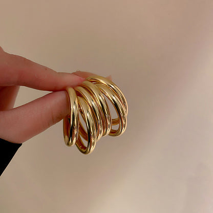 銀針幾何拉絲簡約耳釘