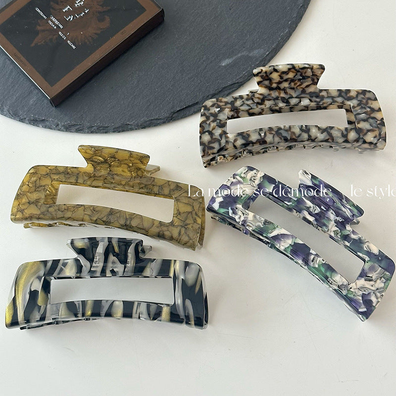 醋酸板材復古鯊魚夾－商品主圖｜https://igowo.tw/