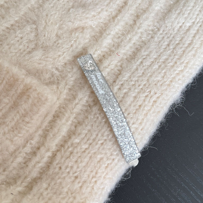 鋯石格紋愛心髮夾