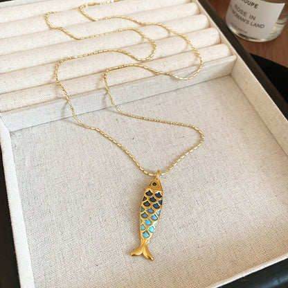 琺瑯不鏽鋼魚尾項鍊
