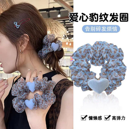 藍色豹紋大腸圈髮圈－商品主圖｜https://igowo.tw/