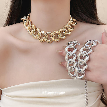 鏈條可調式誇張項鍊－商品主圖｜https://igowo.tw/