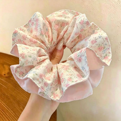 布面格紋碎花髮圈