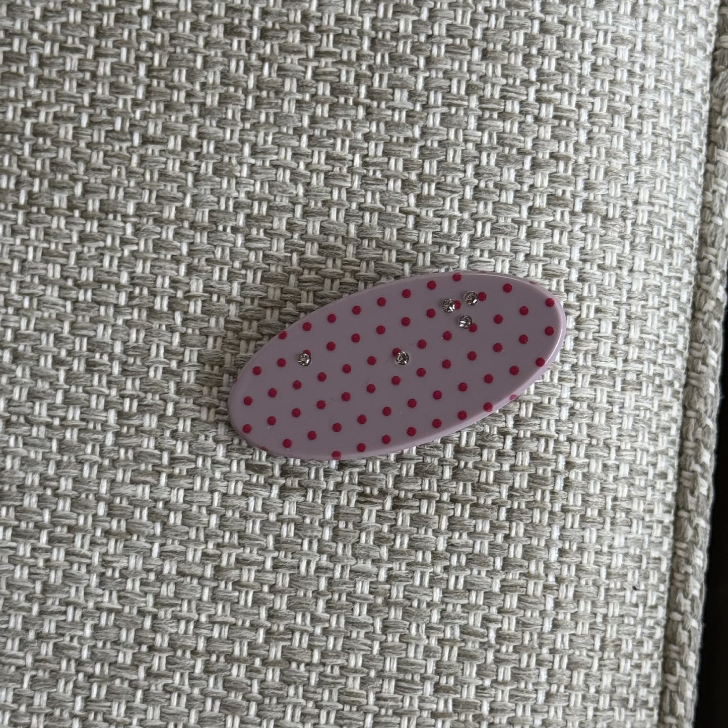 粉色鋯石波點簡約髮夾