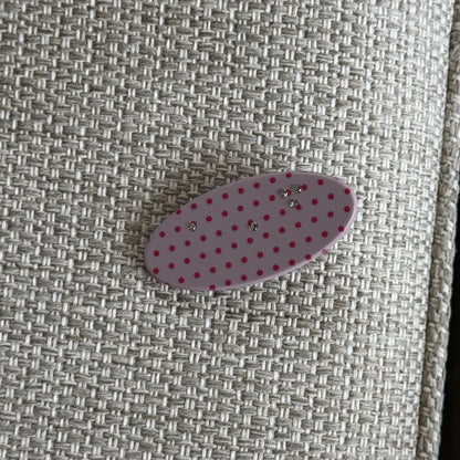 粉色鋯石波點簡約髮夾