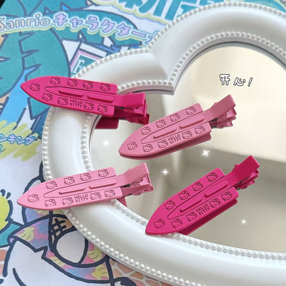 粉色金屬貓咪卡通髮夾－商品主圖｜https://igowo.tw/