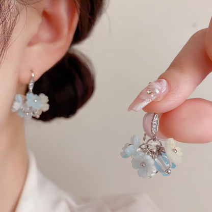 花朵流蘇耳鉤－商品主圖｜https://igowo.tw/
