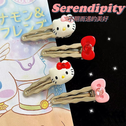 紅色貓咪卡通髮夾－商品主圖｜https://igowo.tw/
