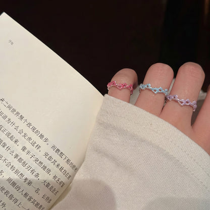 琺瑯不規則可調式戒指－藍色款實拍｜https://igowo.tw/