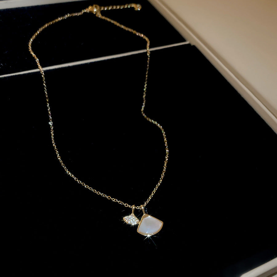 金色貝母樹葉電鍍項鍊