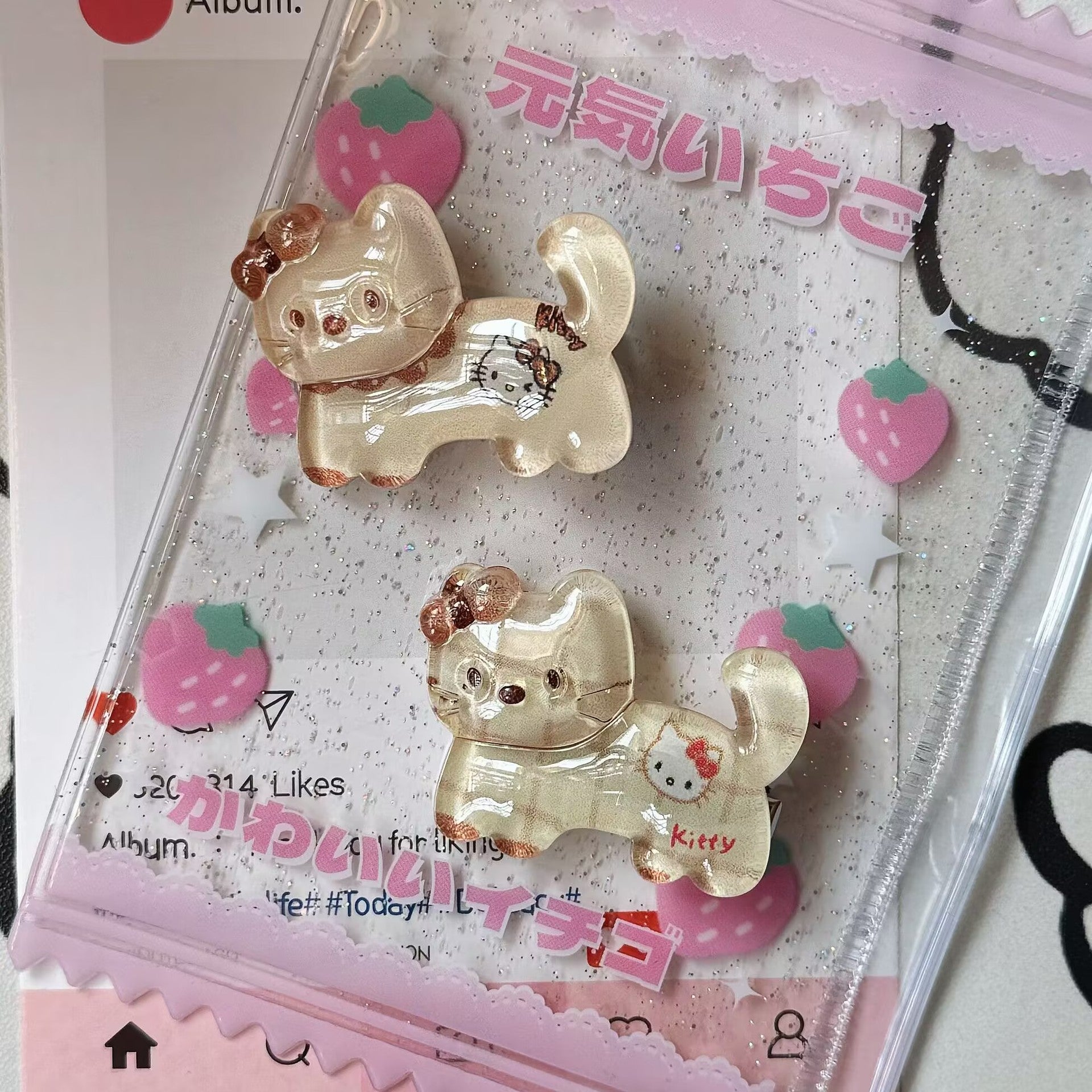 棕色貓咪髮夾－咖色貓頭髮夾款實拍｜https://igowo.tw/
