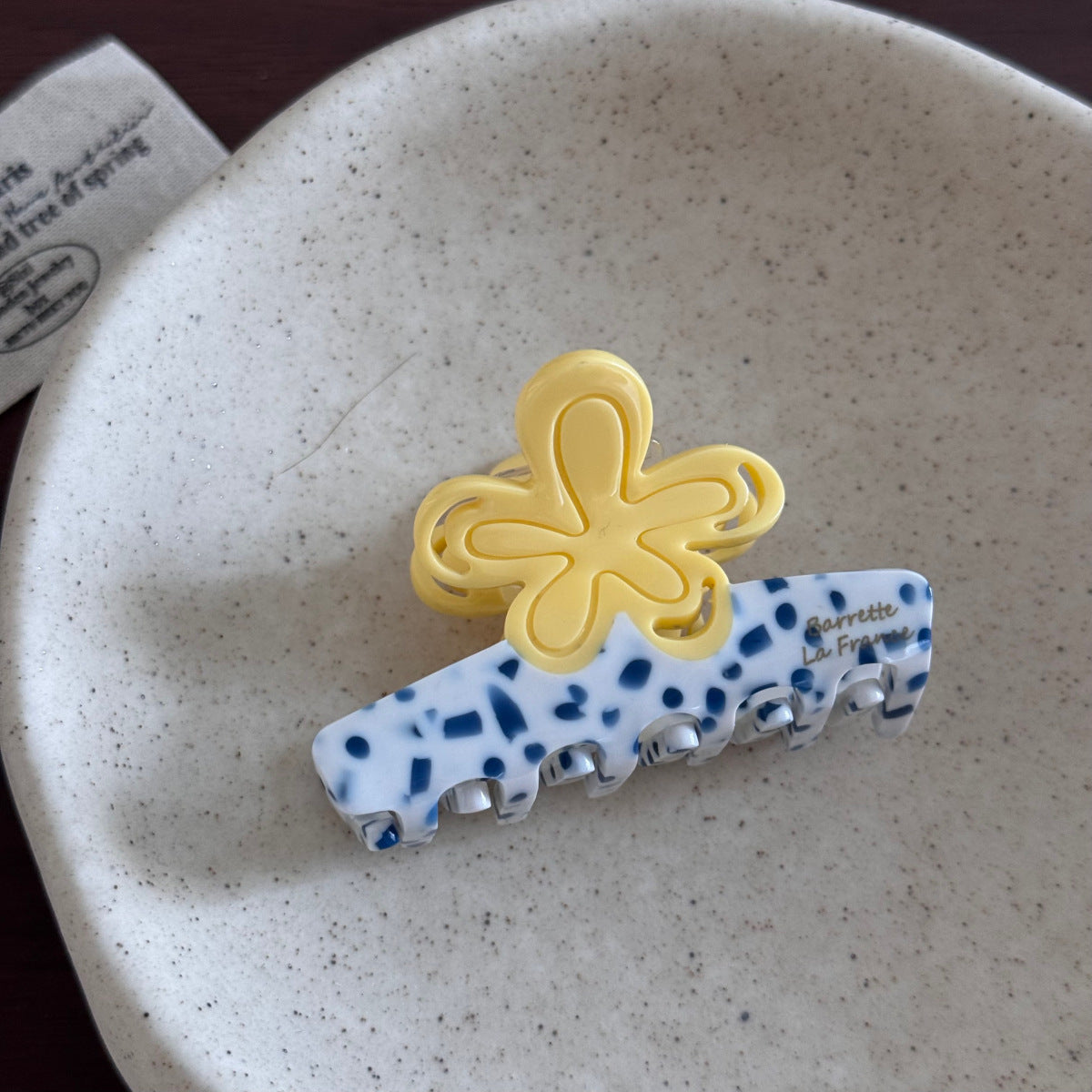 撞色醋酸板材花朵髮夾