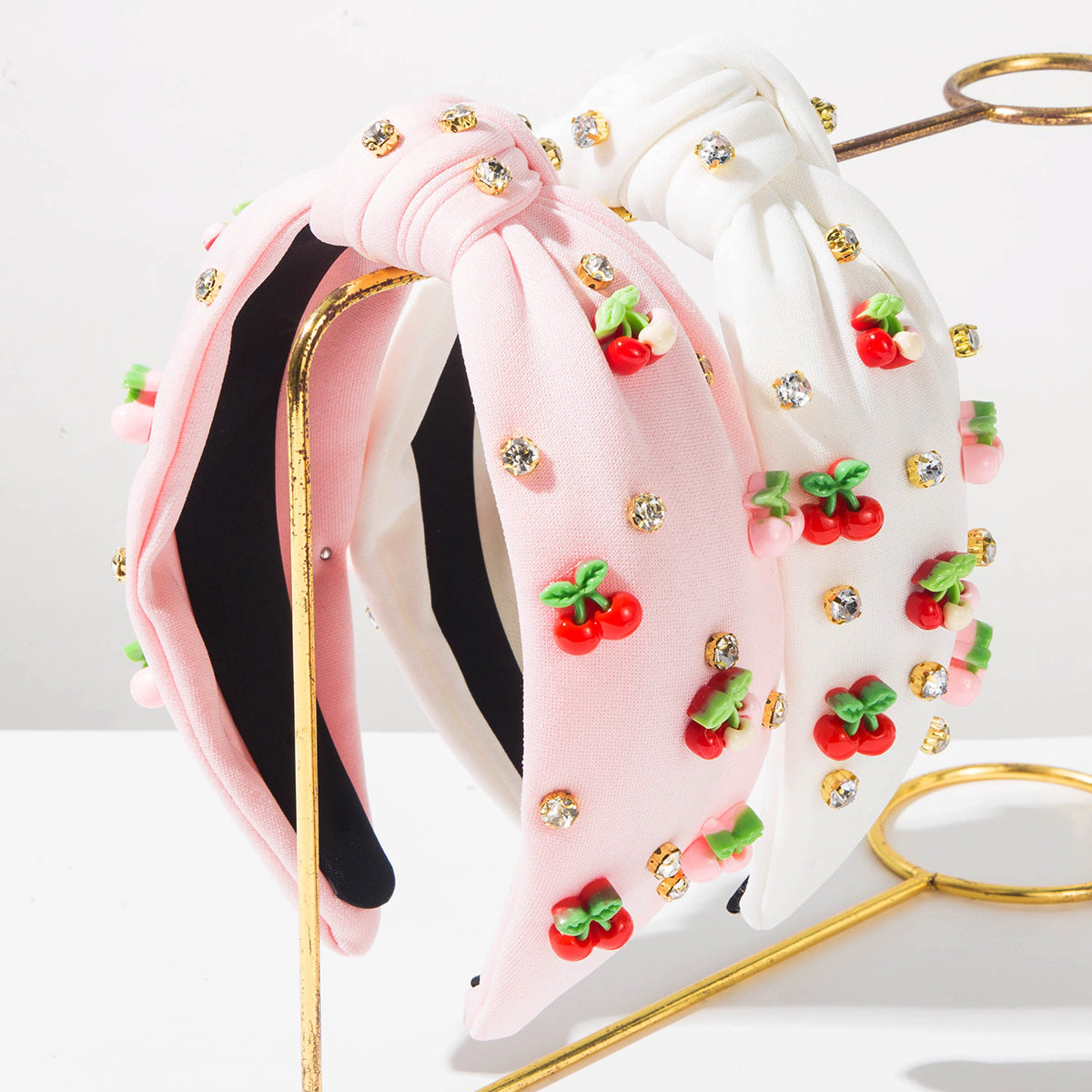 櫻桃水果鑲鑽髮箍－商品主圖｜https://igowo.tw/