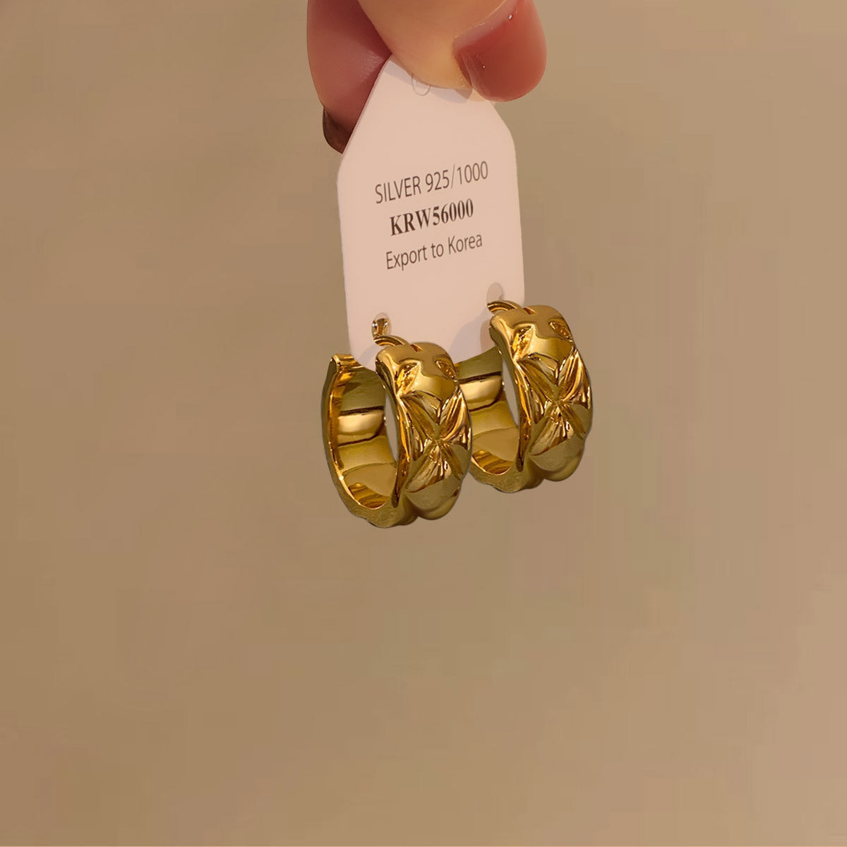 金色金屬菱形電鍍耳扣－耳扣-銀色款實拍｜https://igowo.tw/