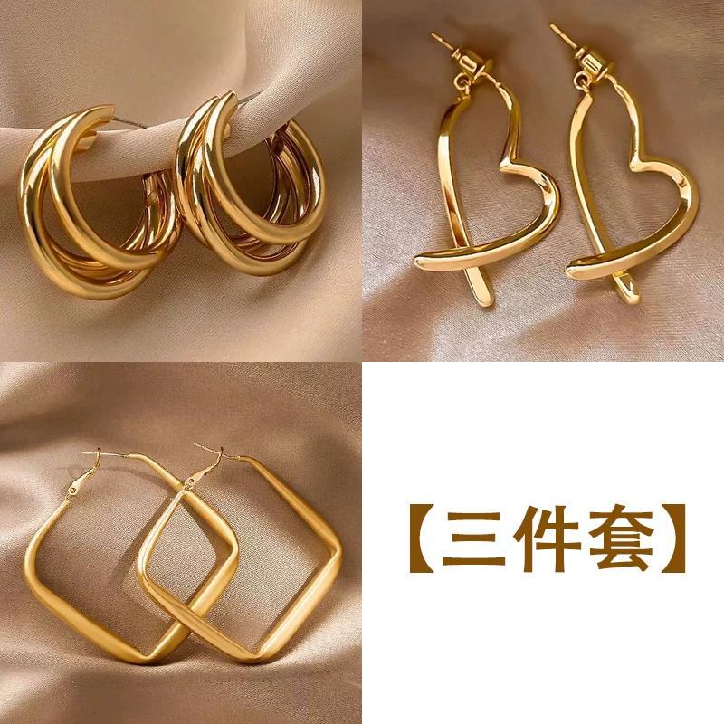 金屬復古耳釘－3金屬耳環6件套款細節｜https://igowo.tw/