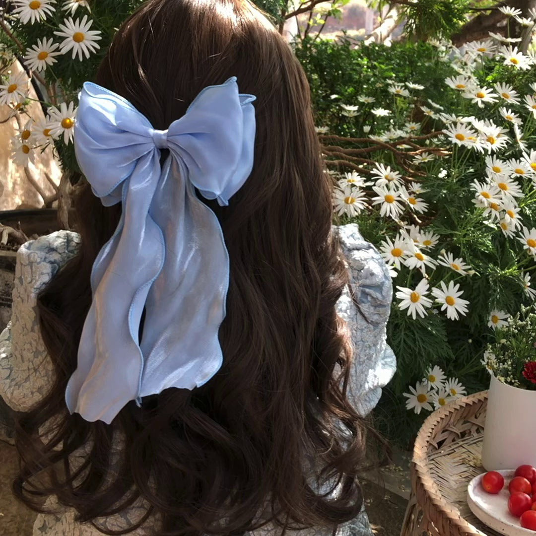 藍色魚尾蝴蝶結髮夾－商品主圖｜https://igowo.tw/