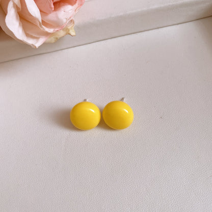 黃色珍珠銀針花朵耳環－細節特寫34｜https://igowo.tw/